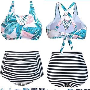 Tropical high waisted bikini